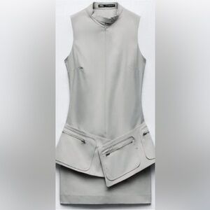 Zara Light Gray Button-Up Blouse